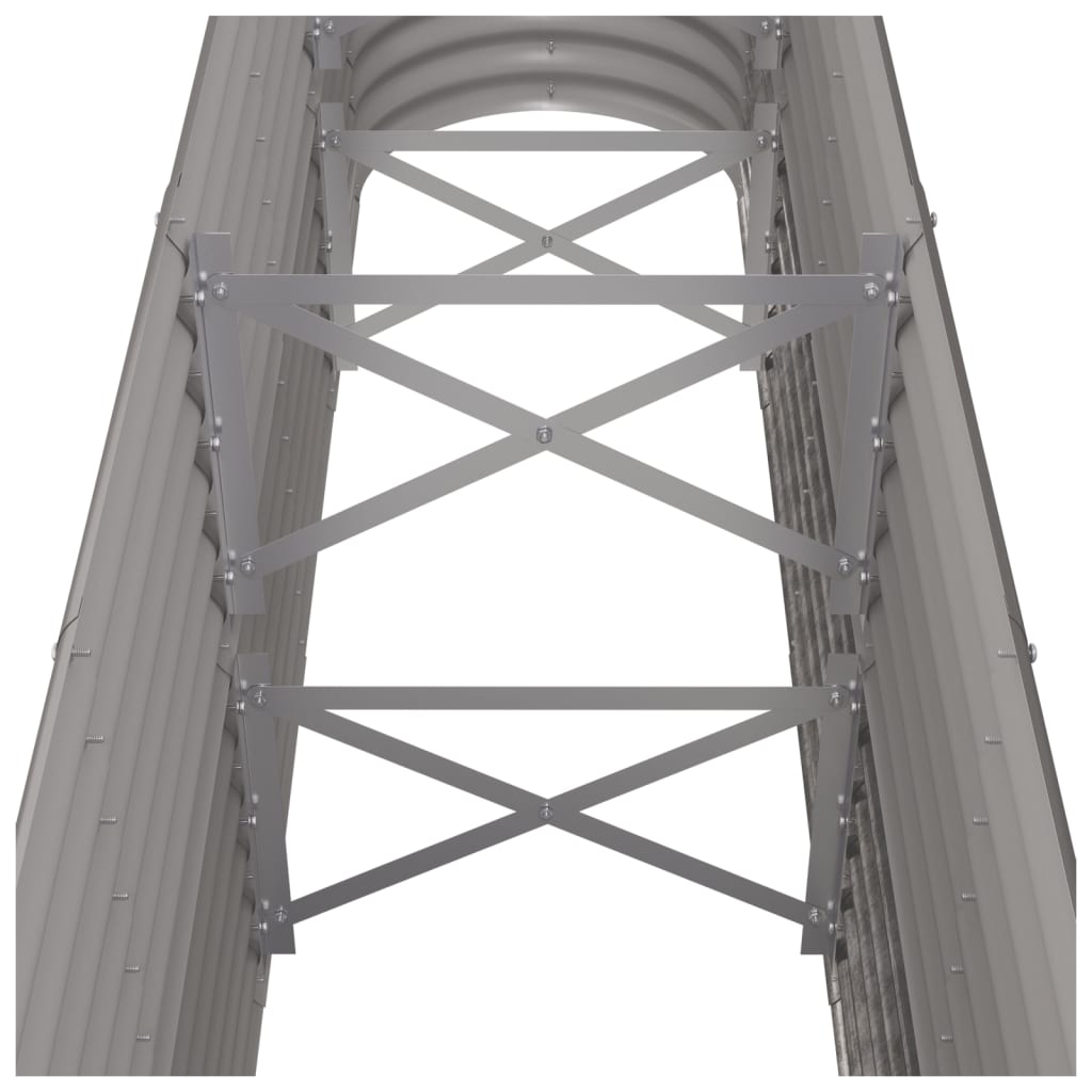 Canteiro elevado jardim 260x40x68cm aço galvanizado cinzento