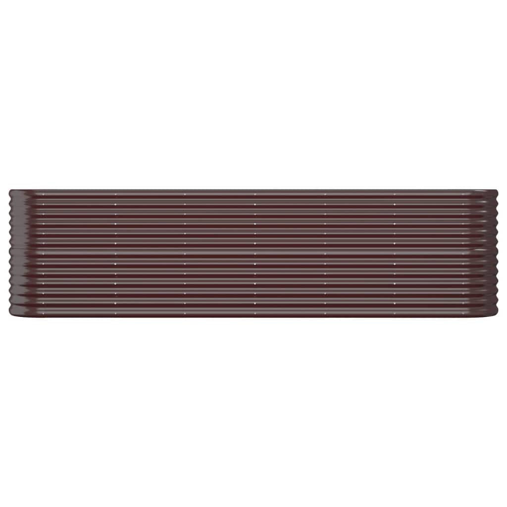 Canteiro elevado jardim 260x40x68cm aço galvanizado castanho