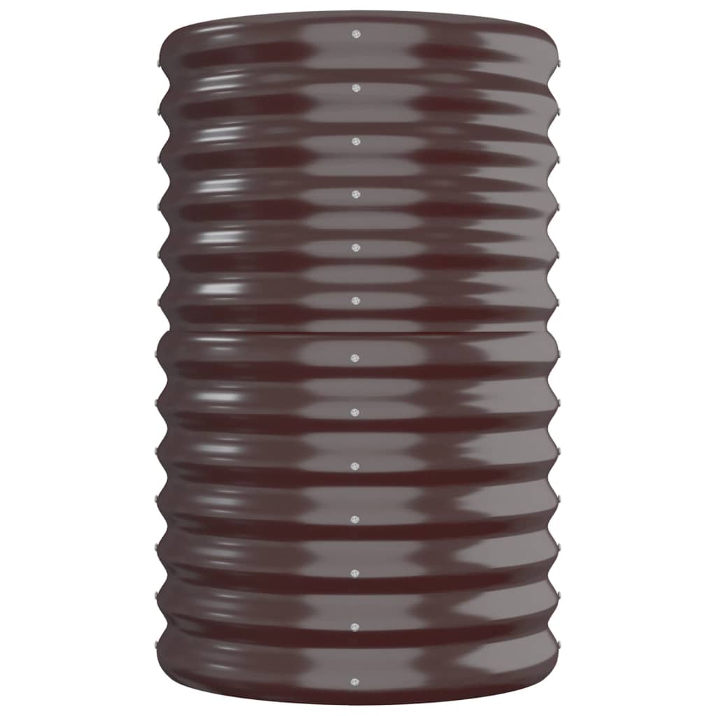 Canteiro elevado jardim 260x40x68cm aço galvanizado castanho