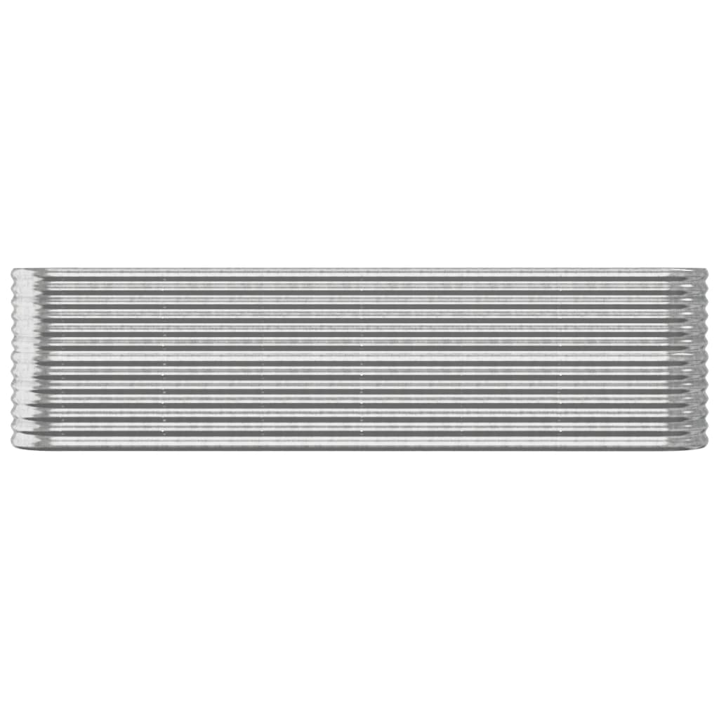 Canteiro elevado jardim 260x40x68cm aço galvanizado prateado