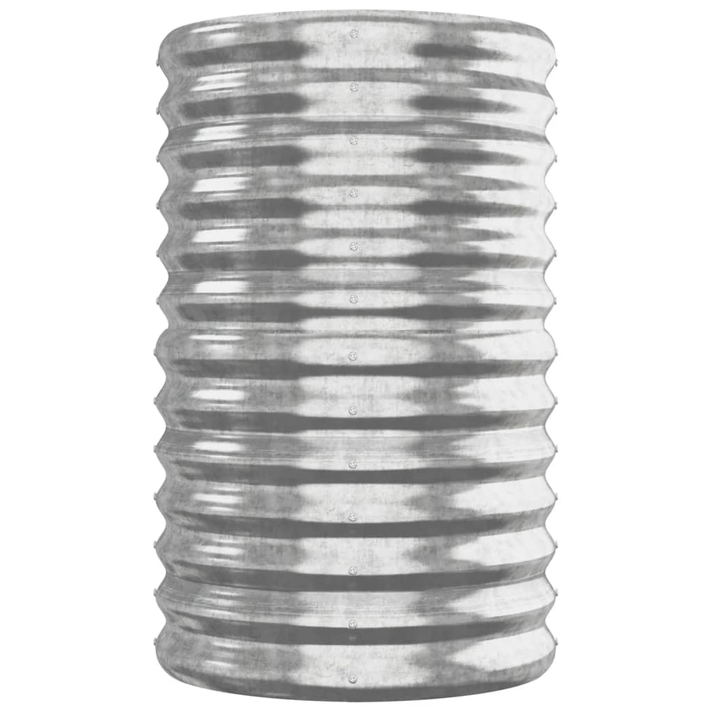 Canteiro elevado jardim 260x40x68cm aço galvanizado prateado