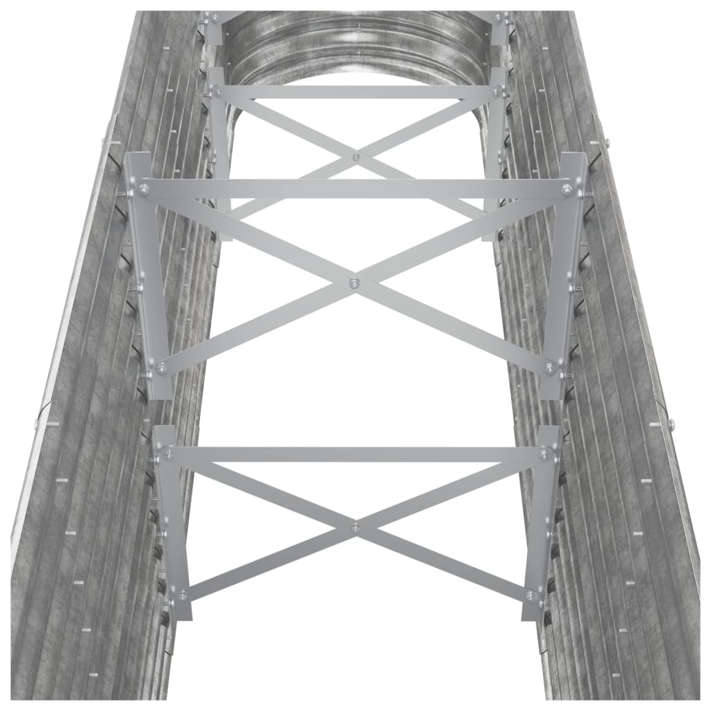 Canteiro elevado jardim 260x40x68cm aço galvanizado prateado