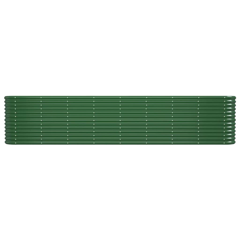 Canteiro elevado jardim 332x40x68 cm aço revestido a pó verde