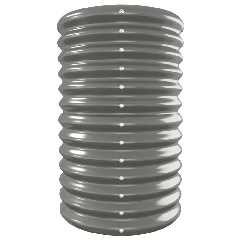 Canteiro elevado jardim 332x40x68cm aço galvanizado cinzento