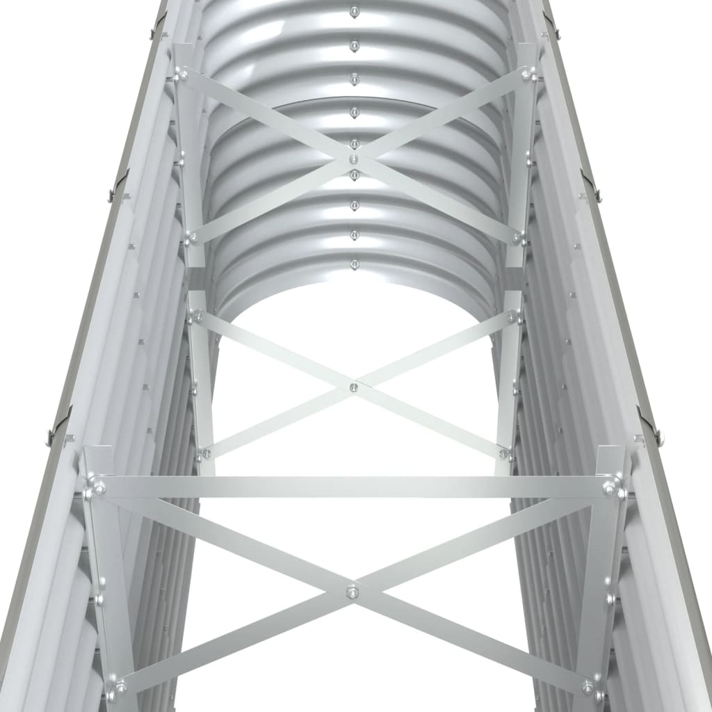 Canteiro elevado jardim 332x40x68cm aço galvanizado cinzento