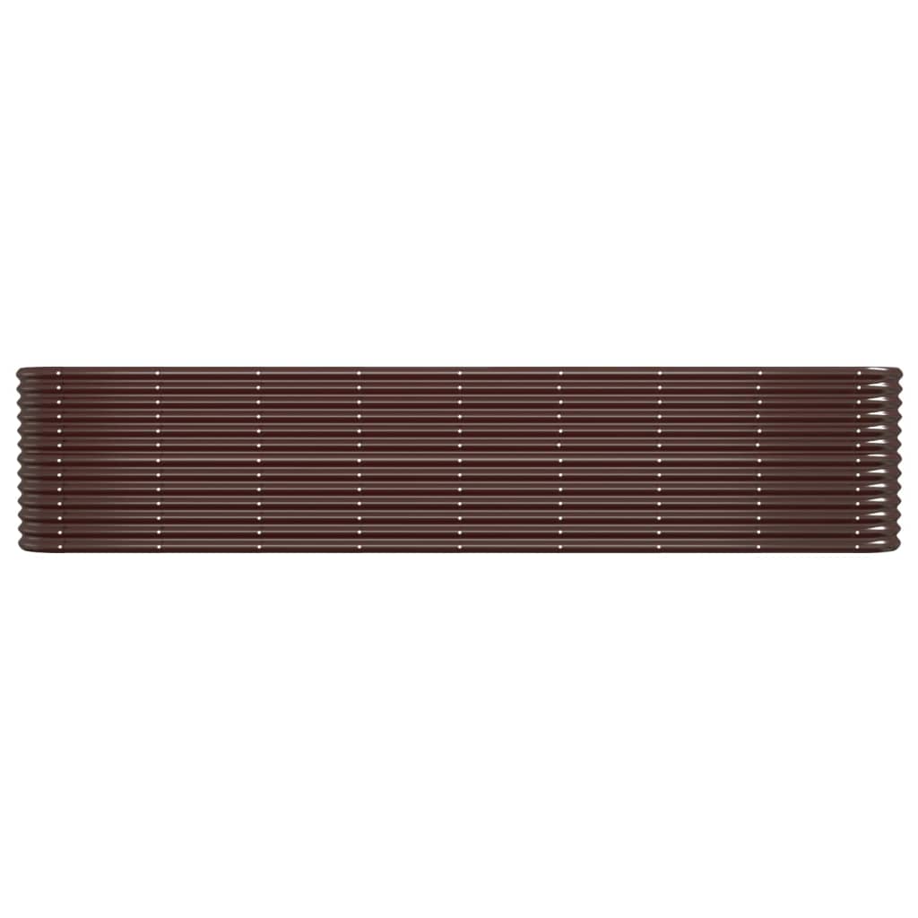Canteiro elevado jardim 332x40x68cm aço galvanizado castanho