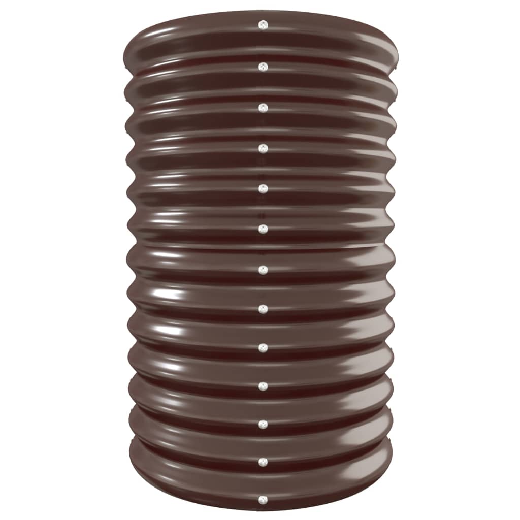 Canteiro elevado jardim 332x40x68cm aço galvanizado castanho