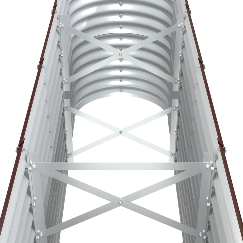 Canteiro elevado jardim 332x40x68cm aço galvanizado castanho