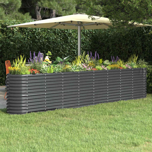 Canteiro elevado jardim 332x40x68 aço galvanizado antracite