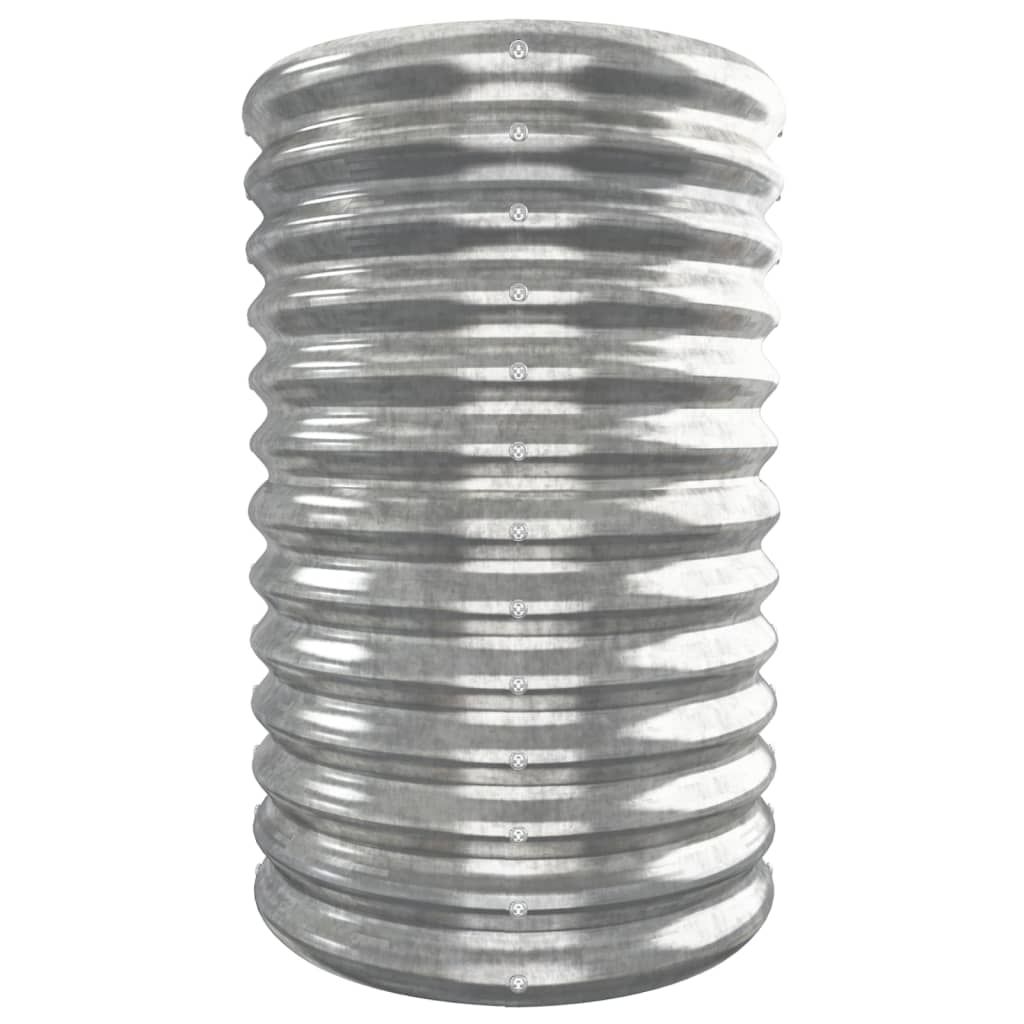 Canteiro elevado jardim 332x40x68cm aço galvanizado prateado