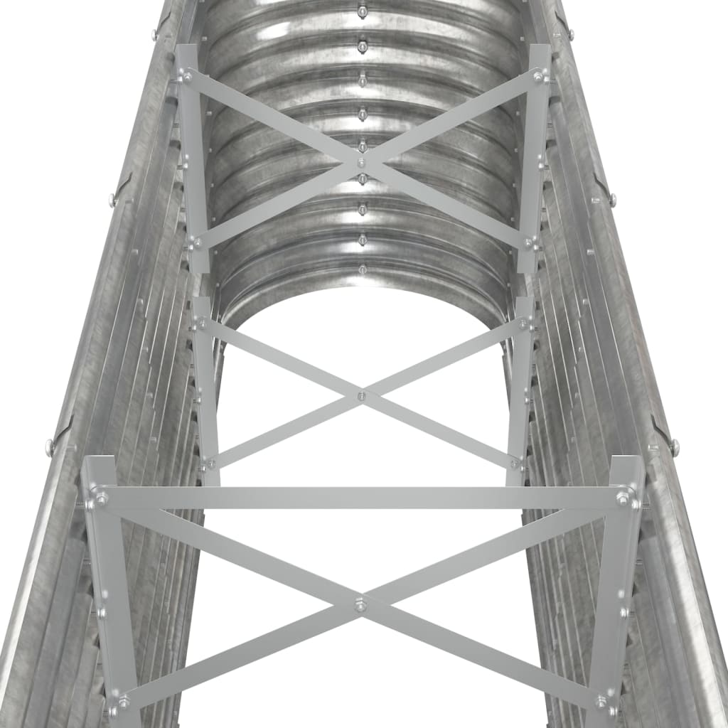 Canteiro elevado jardim 332x40x68cm aço galvanizado prateado
