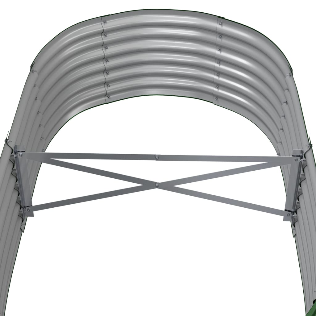Canteiro elevado jardim 152x80x36 cm aço galvanizado verde
