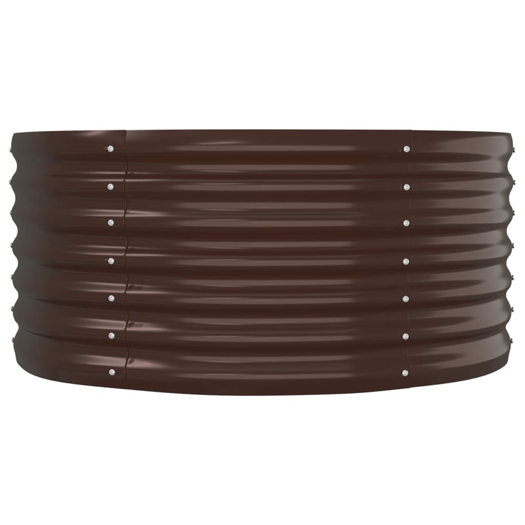 Canteiro elevado jardim 152x80x36cm aço galvanizado castanho