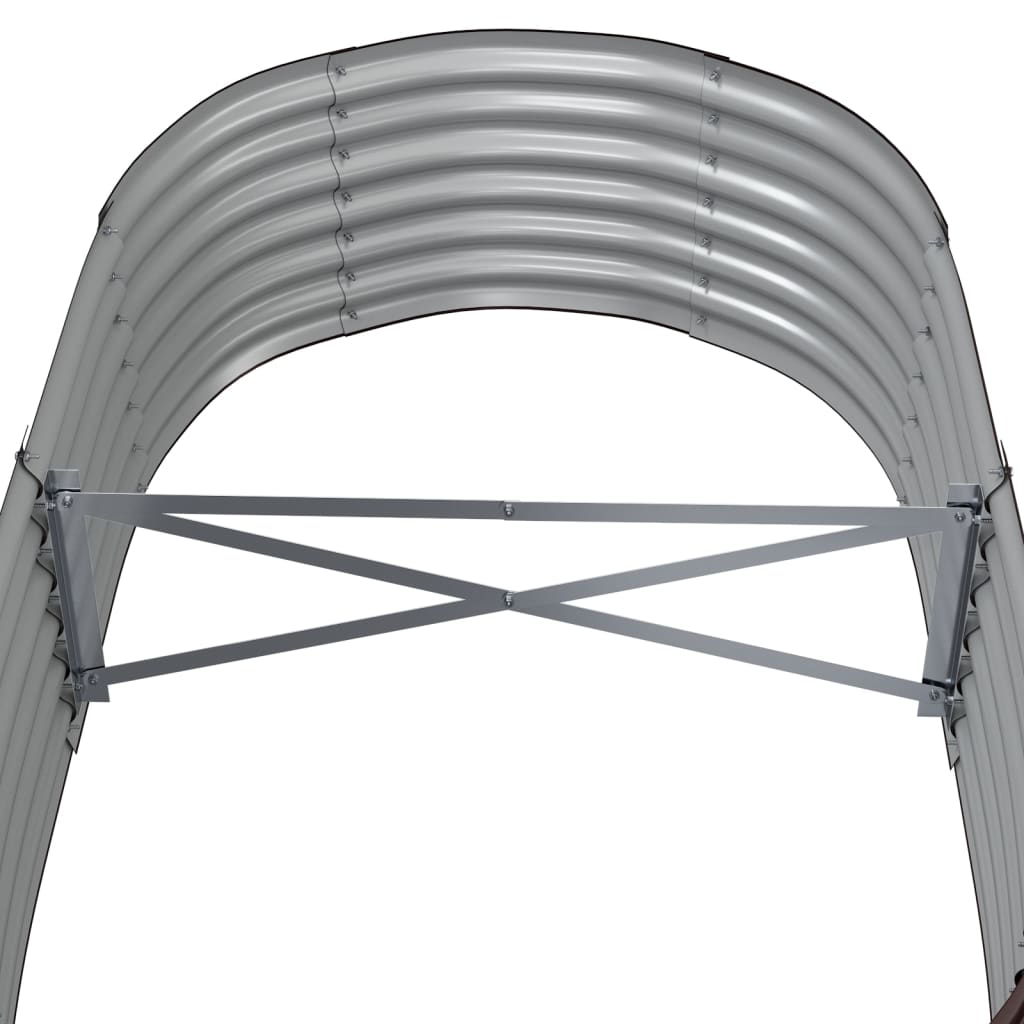 Canteiro elevado jardim 152x80x36cm aço galvanizado castanho