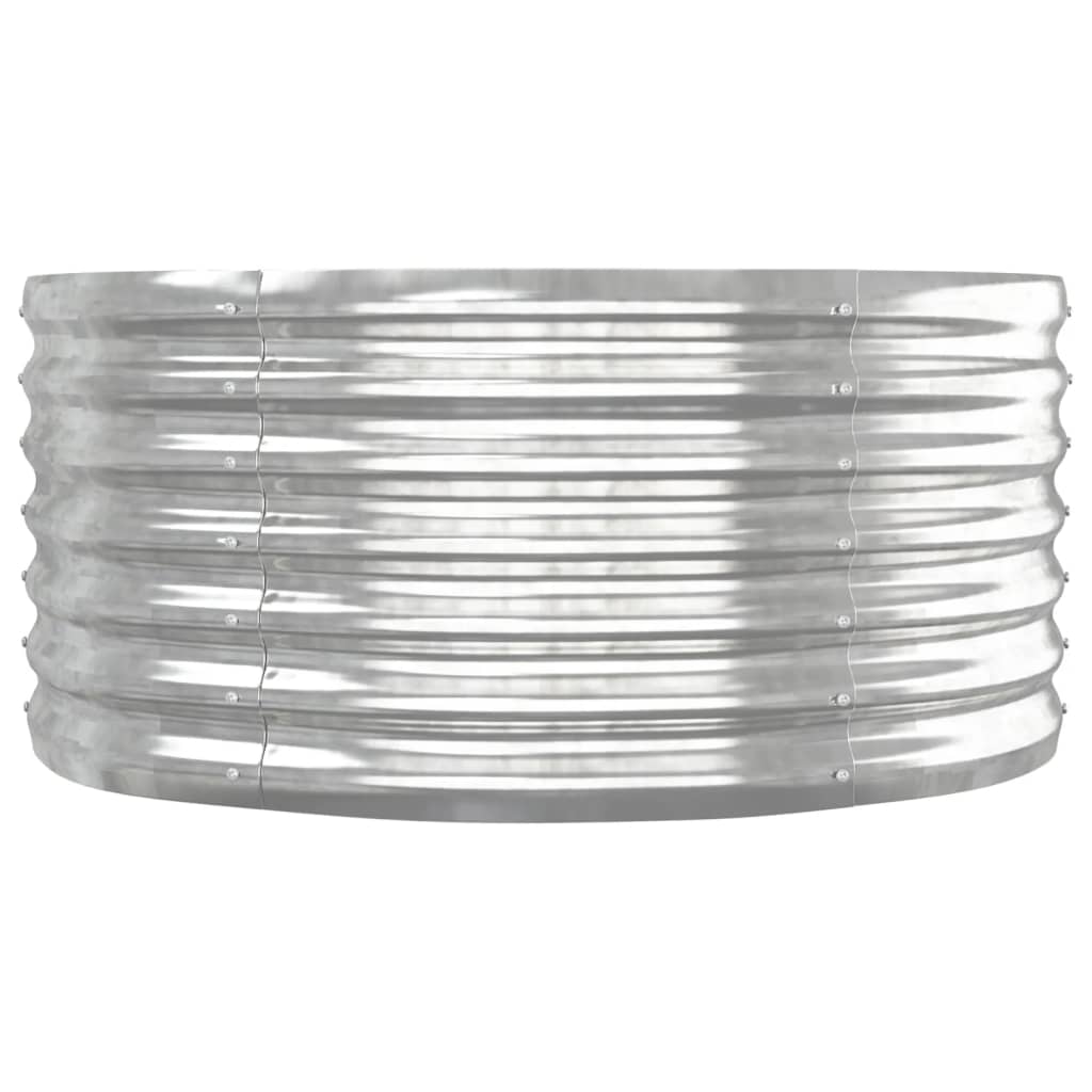 Canteiro elevado jardim 152x80x36cm aço galvanizado prateado