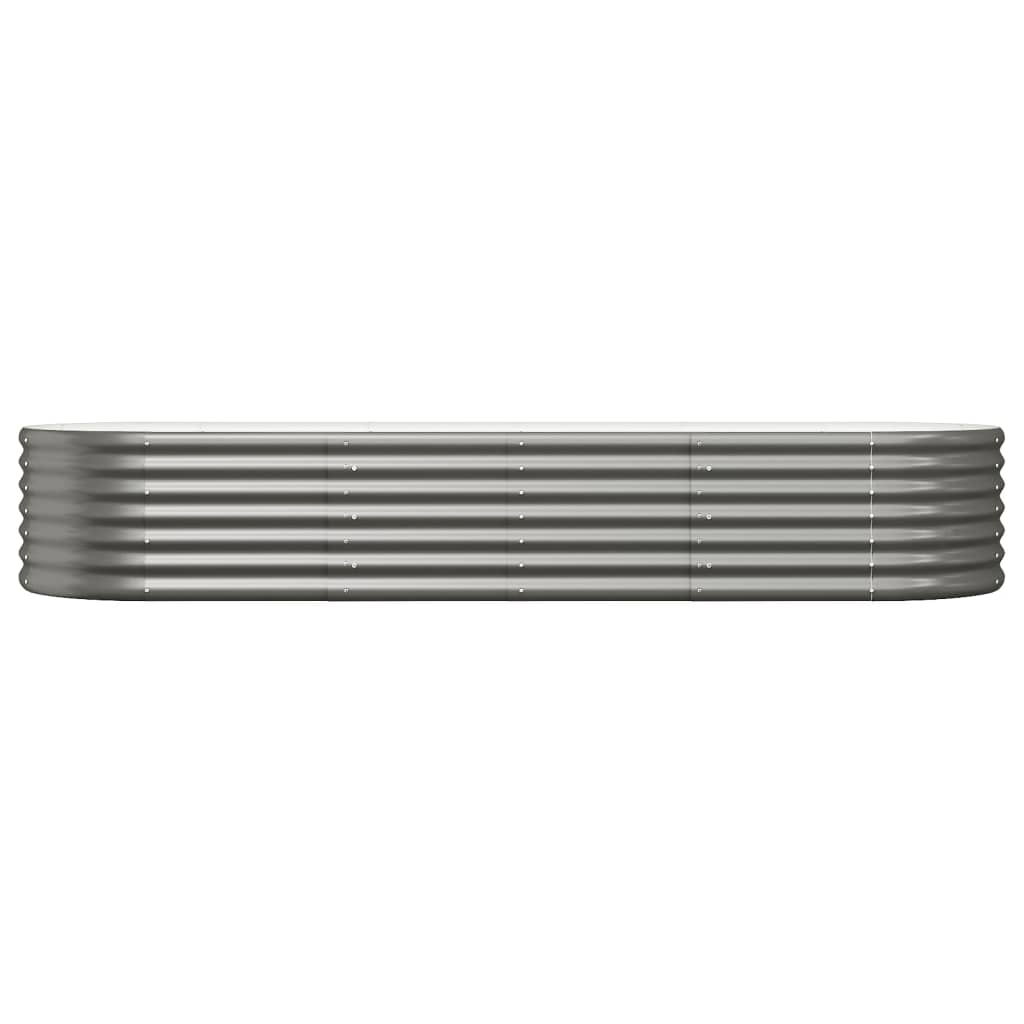 Canteiro elevado jardim 224x80x36cm aço galvanizado cinzento