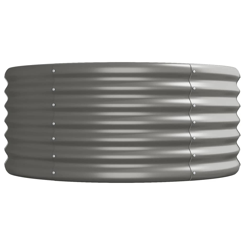 Canteiro elevado jardim 224x80x36cm aço galvanizado cinzento