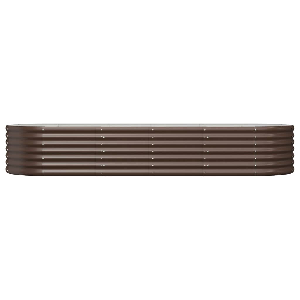 Canteiro elevado jardim 224x80x36cm aço galvanizado castanho