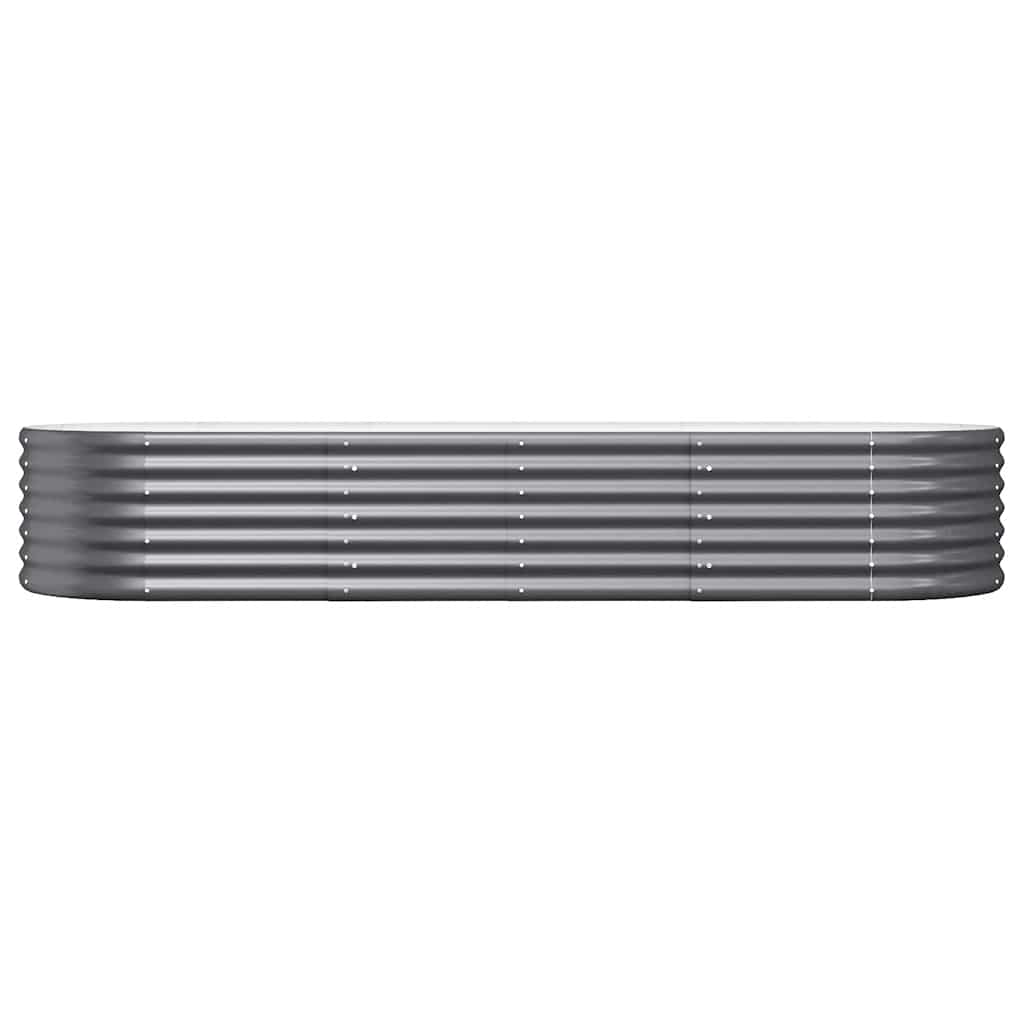 Canteiro elevado jardim 224x80x36 aço galvanizado antracite