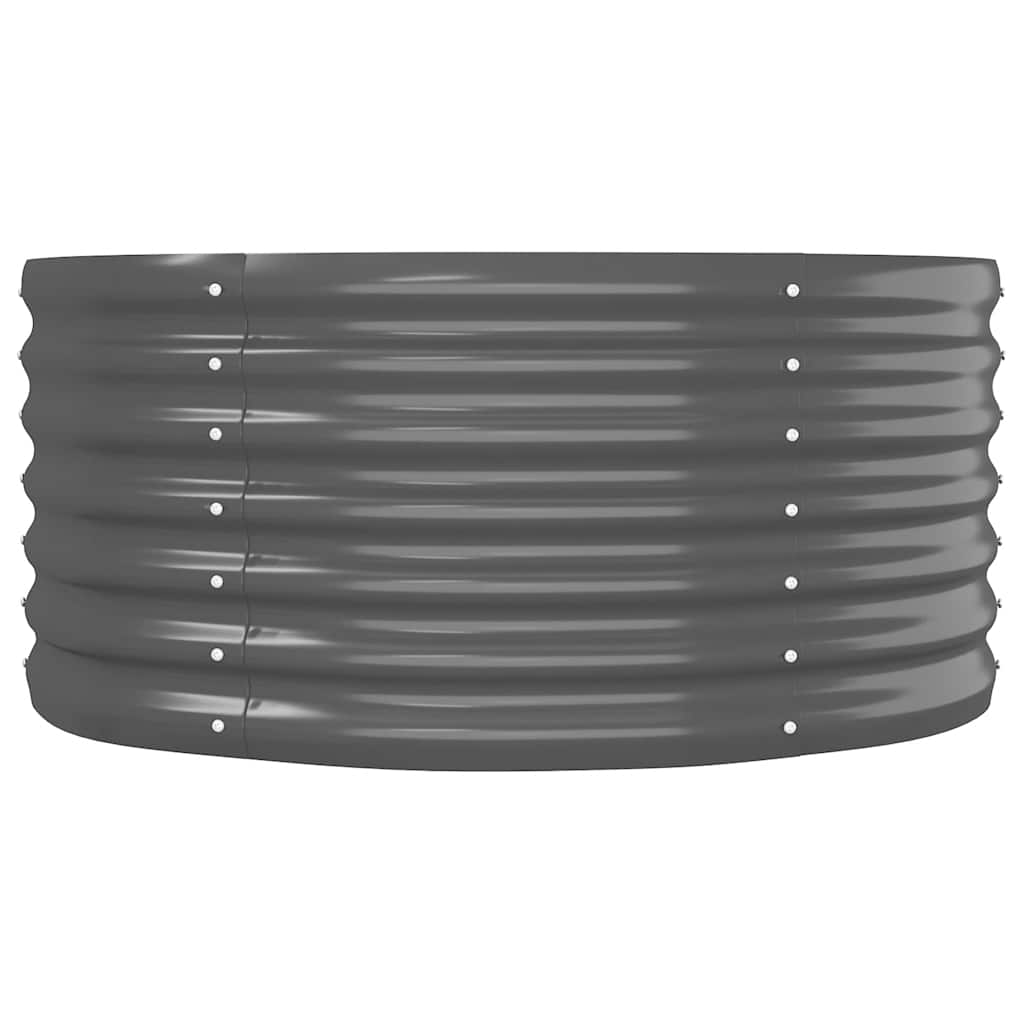 Canteiro elevado jardim 224x80x36 aço galvanizado antracite