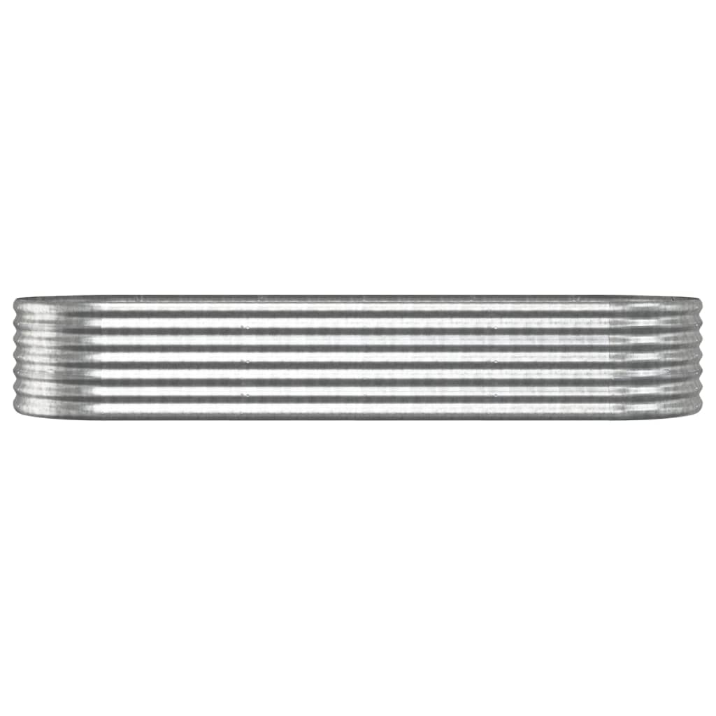 Canteiro elevado jardim 224x80x36cm aço galvanizado prateado