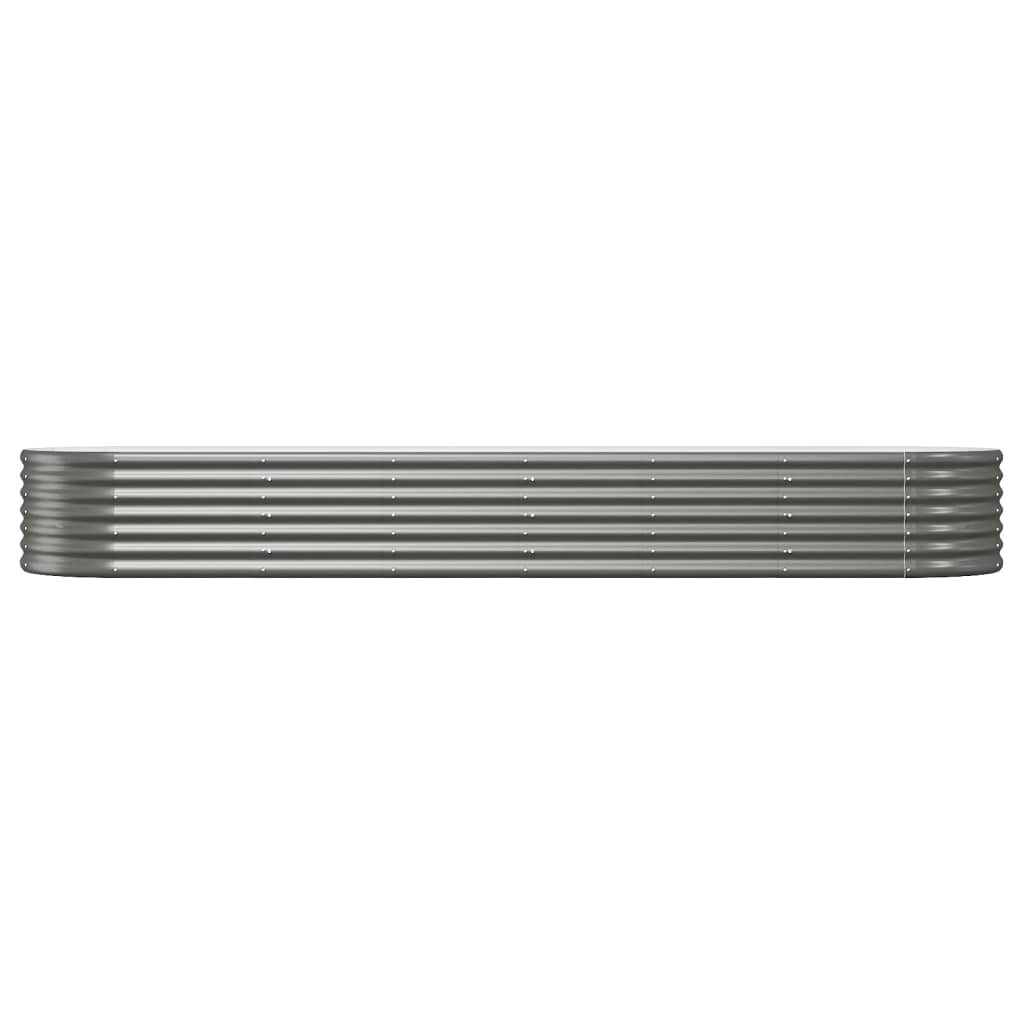 Canteiro elevado jardim 296x80x36cm aço galvanizado cinzento