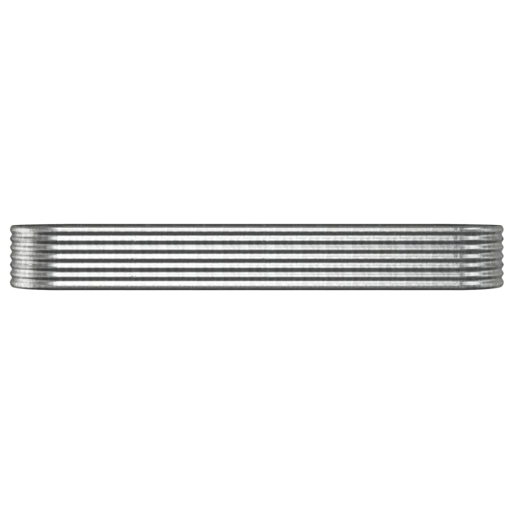 Canteiro elevado jardim 296x80x36cm aço galvanizado prateado
