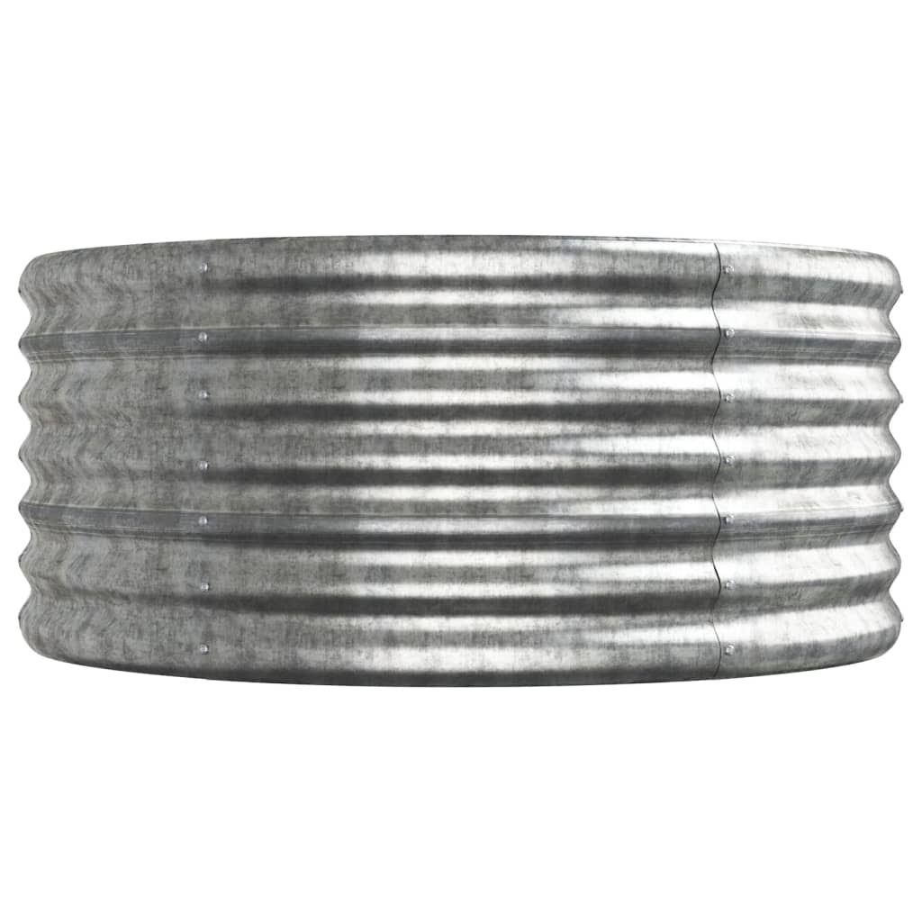 Canteiro elevado jardim 296x80x36cm aço galvanizado prateado
