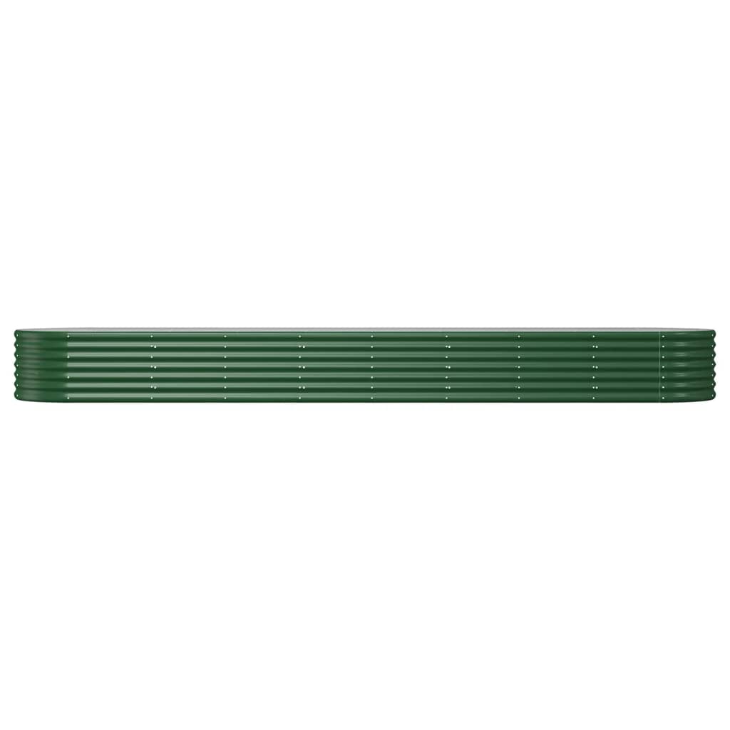 Canteiro elevado jardim 368x80x36 cm aço galvanizado verde