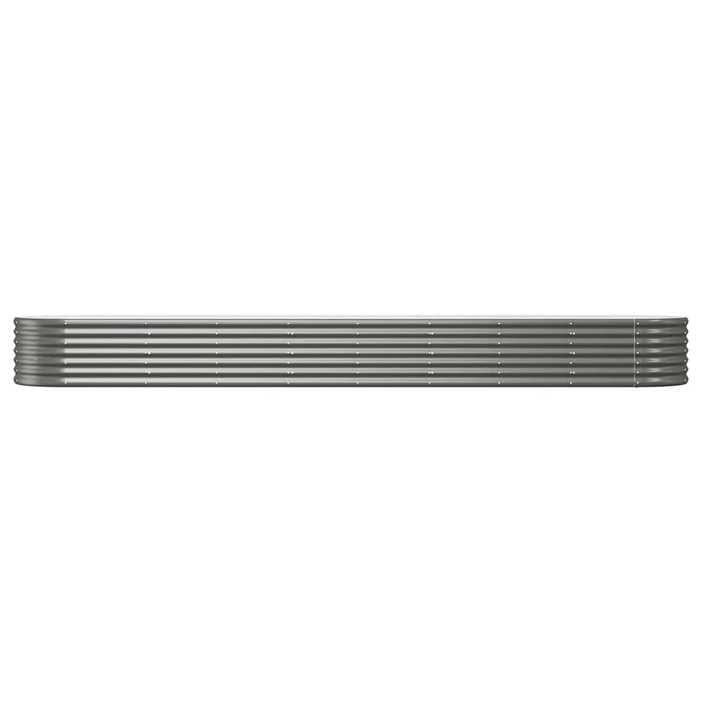 Canteiro elevado jardim 368x80x36cm aço galvanizado cinzento