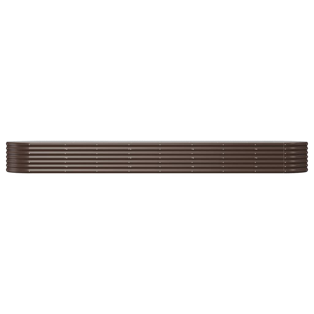 Canteiro elevado jardim 368x80x36cm aço galvanizado castanho