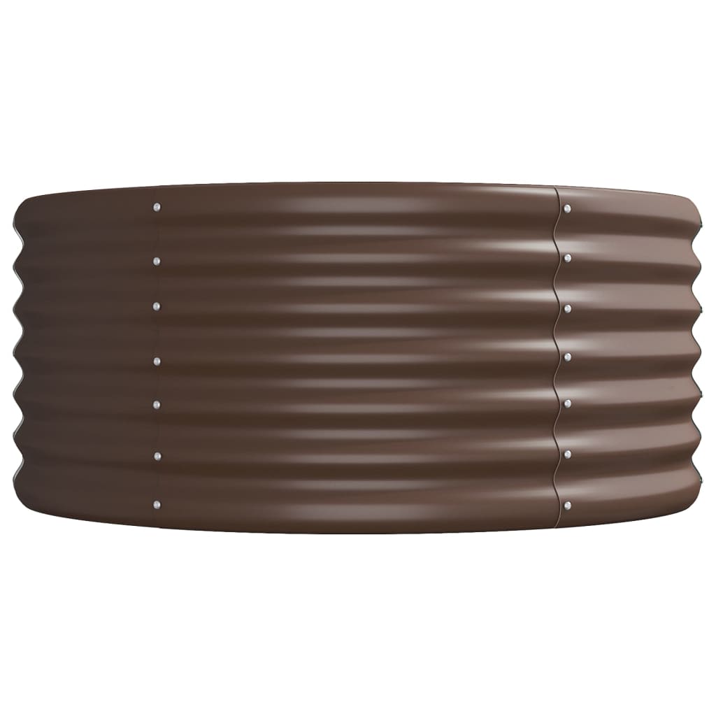 Canteiro elevado jardim 368x80x36cm aço galvanizado castanho