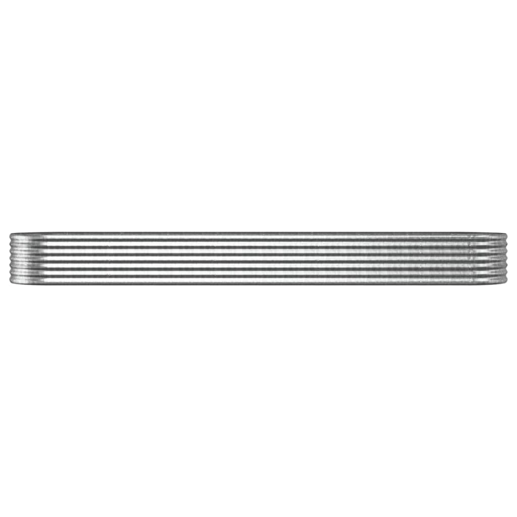 Canteiro elevado jardim 368x80x36cm aço galvanizado prateado