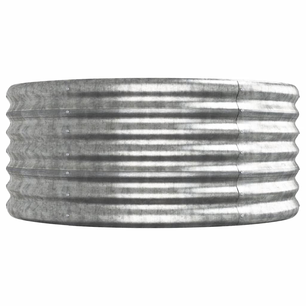 Canteiro elevado jardim 368x80x36cm aço galvanizado prateado