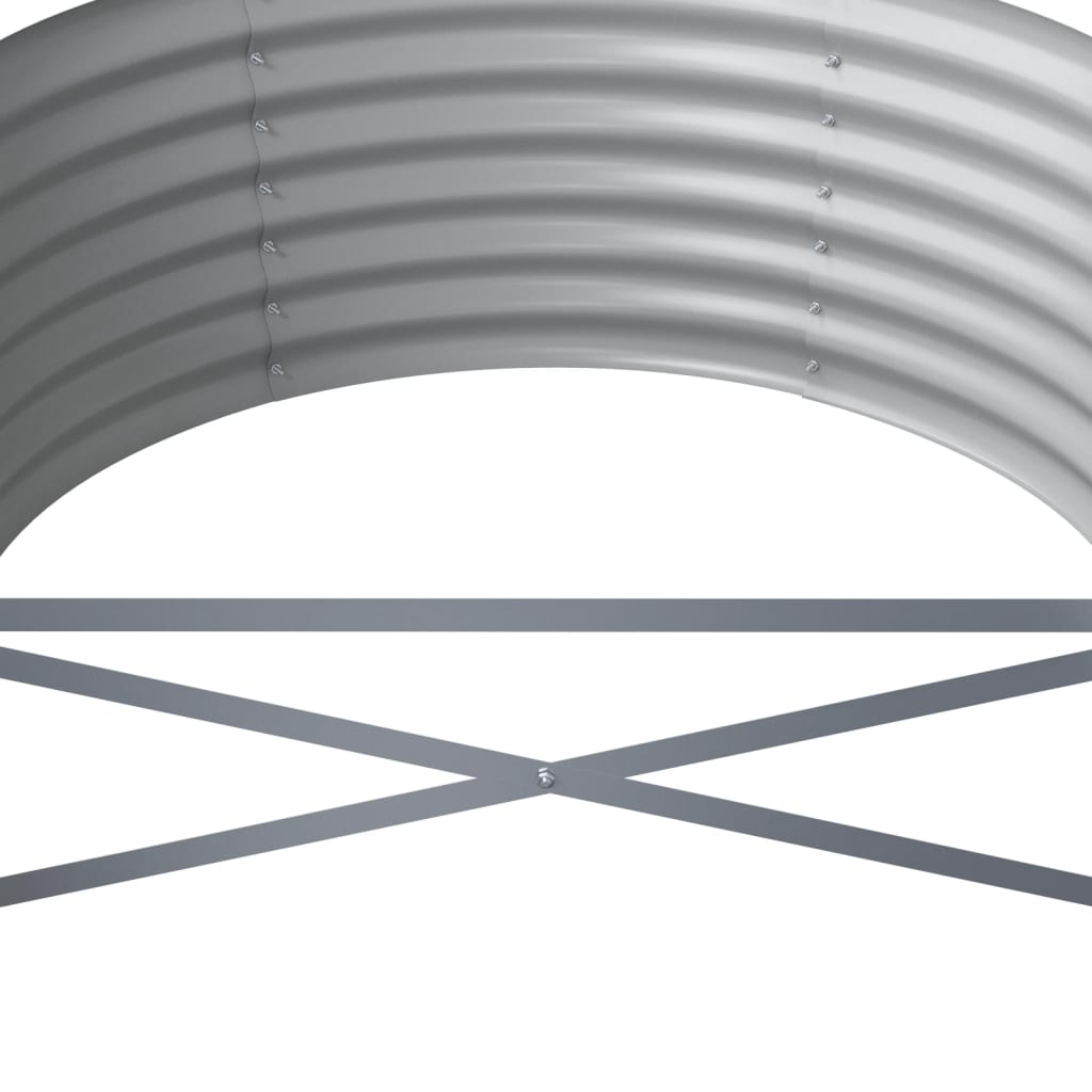 Canteiro elevado jardim 368x80x36cm aço galvanizado prateado