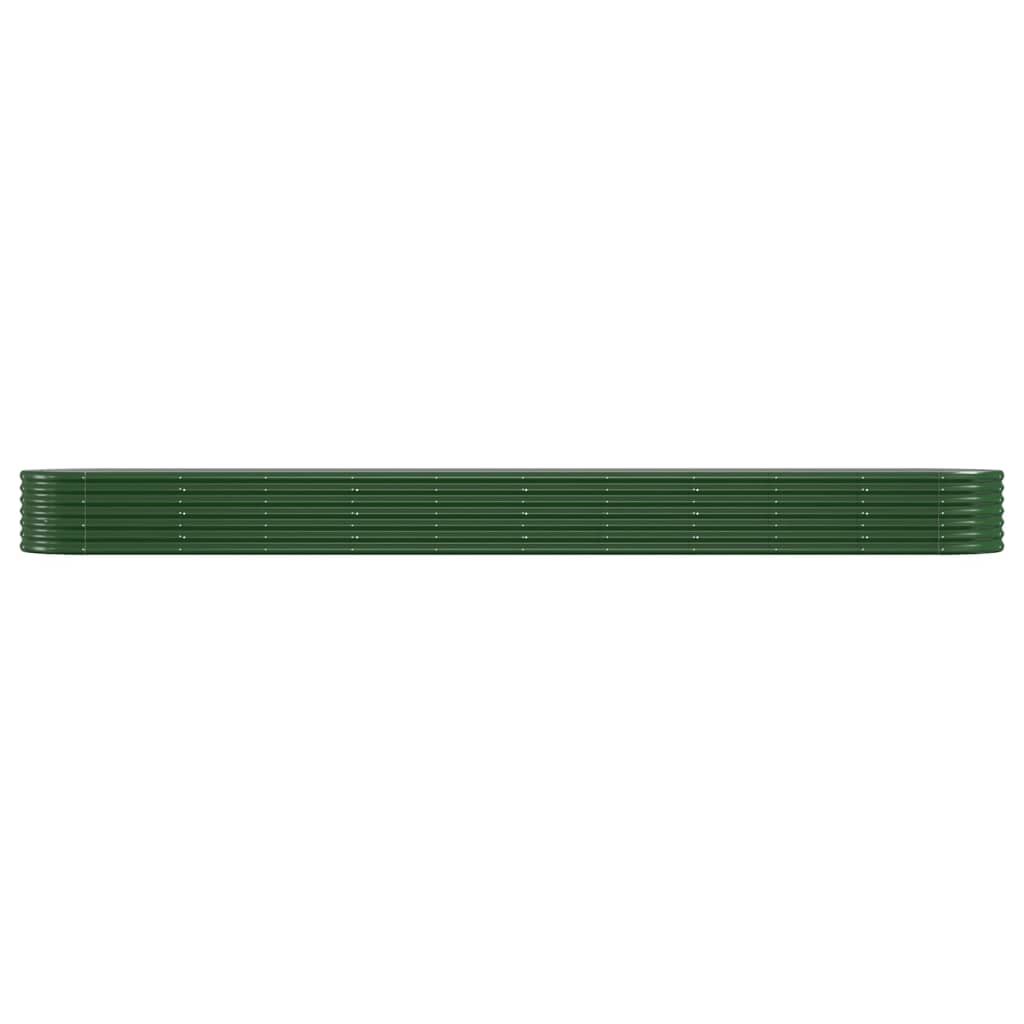 Canteiro elevado jardim 440x80x36 cm aço galvanizado verde