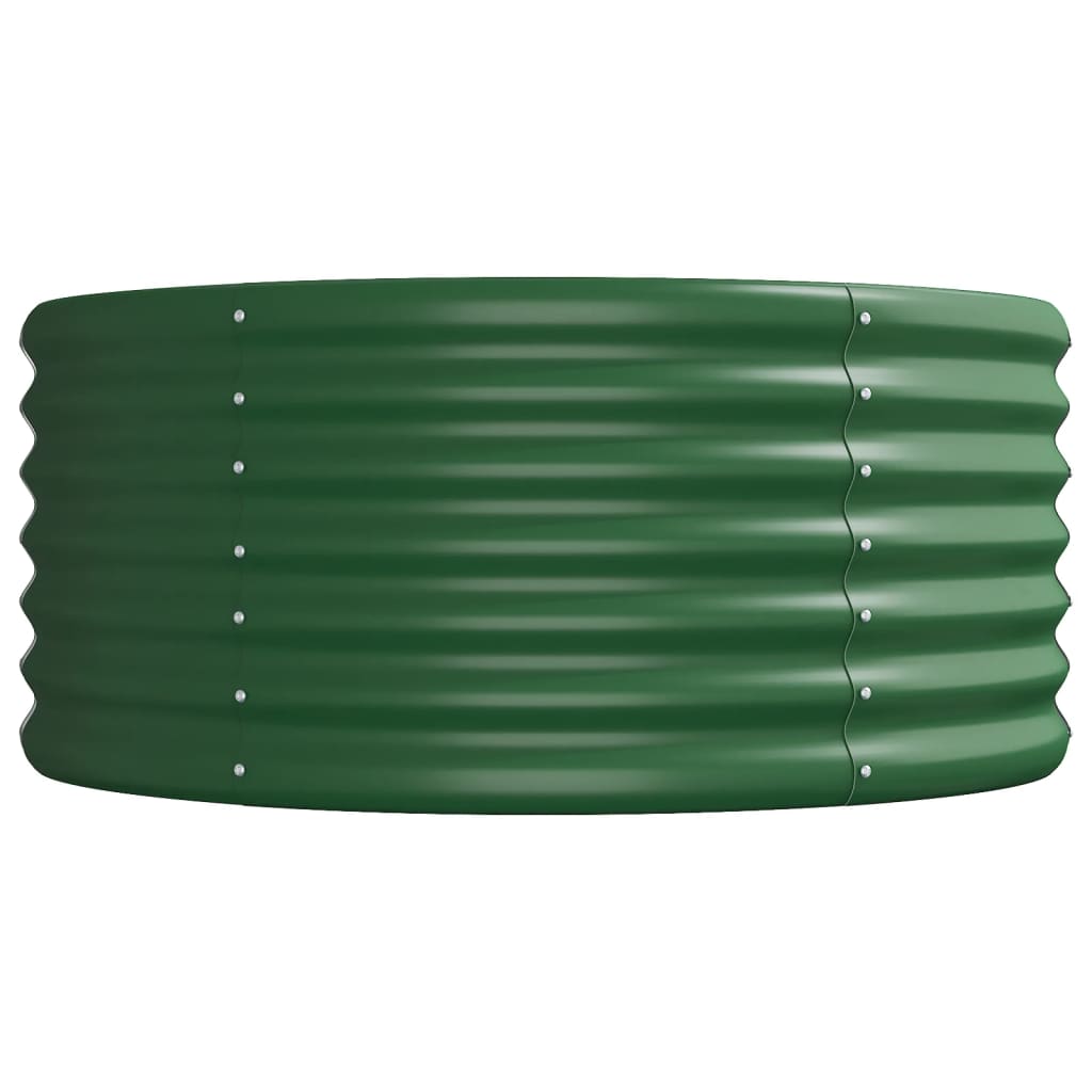 Canteiro elevado jardim 440x80x36 cm aço galvanizado verde