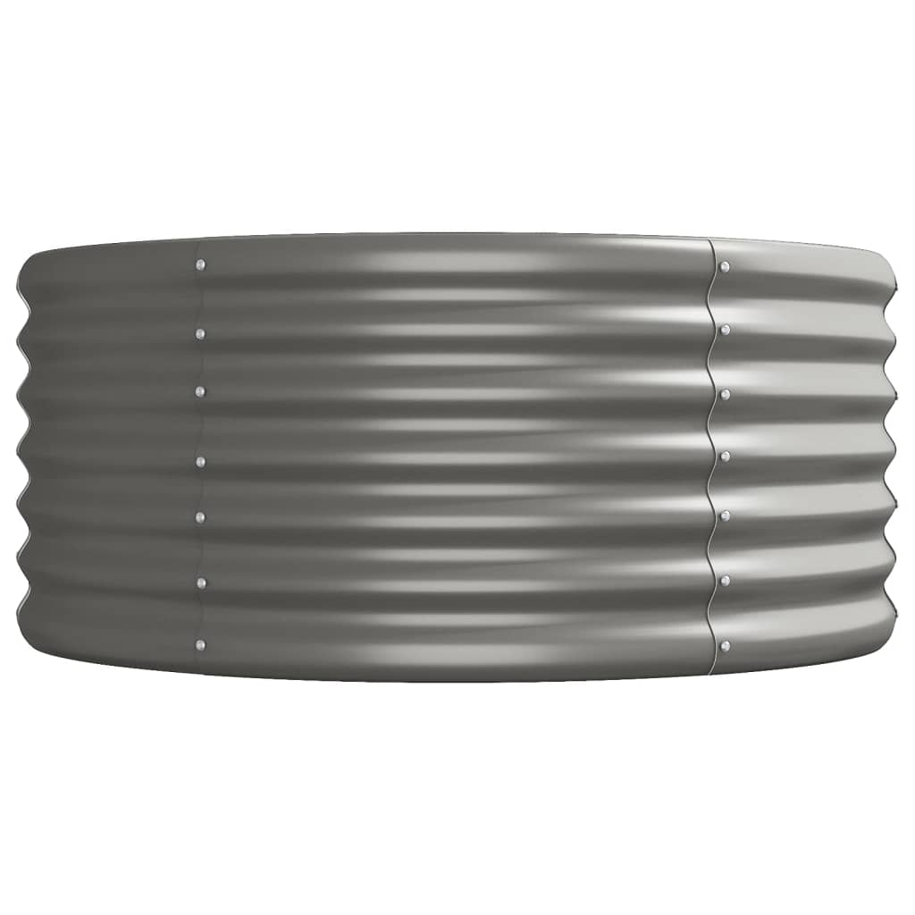Canteiro elevado jardim 440x80x36cm aço galvanizado cinzento
