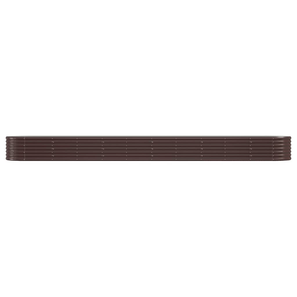 Canteiro elevado jardim 440x80x36cm aço galvanizado castanho