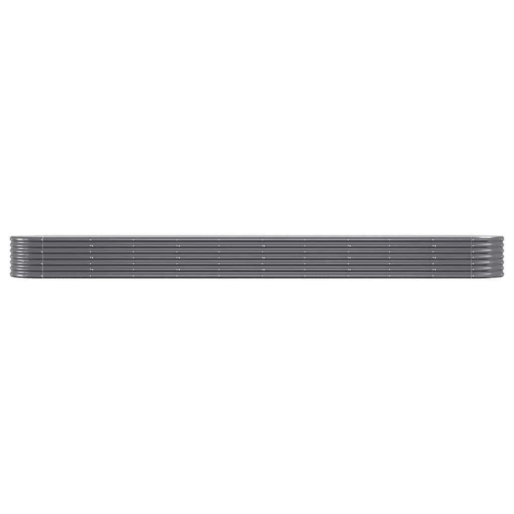 Canteiro elevado jardim 440x80x36 aço galvanizado antracite