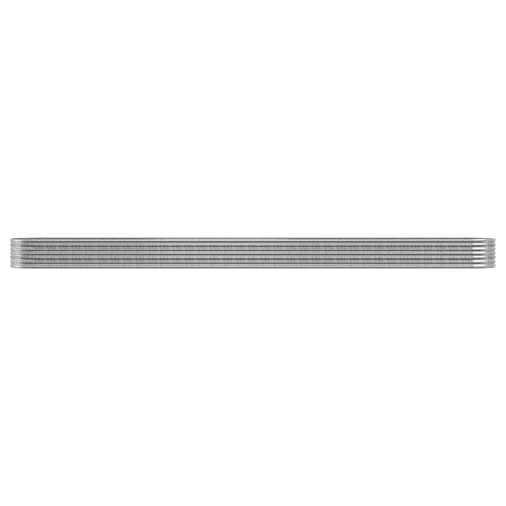 Canteiro elevado jardim 440x80x36cm aço galvanizado prateado