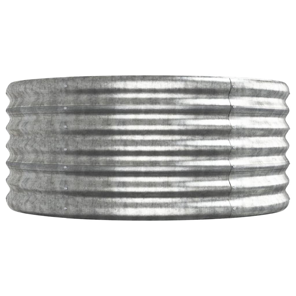 Canteiro elevado jardim 440x80x36cm aço galvanizado prateado