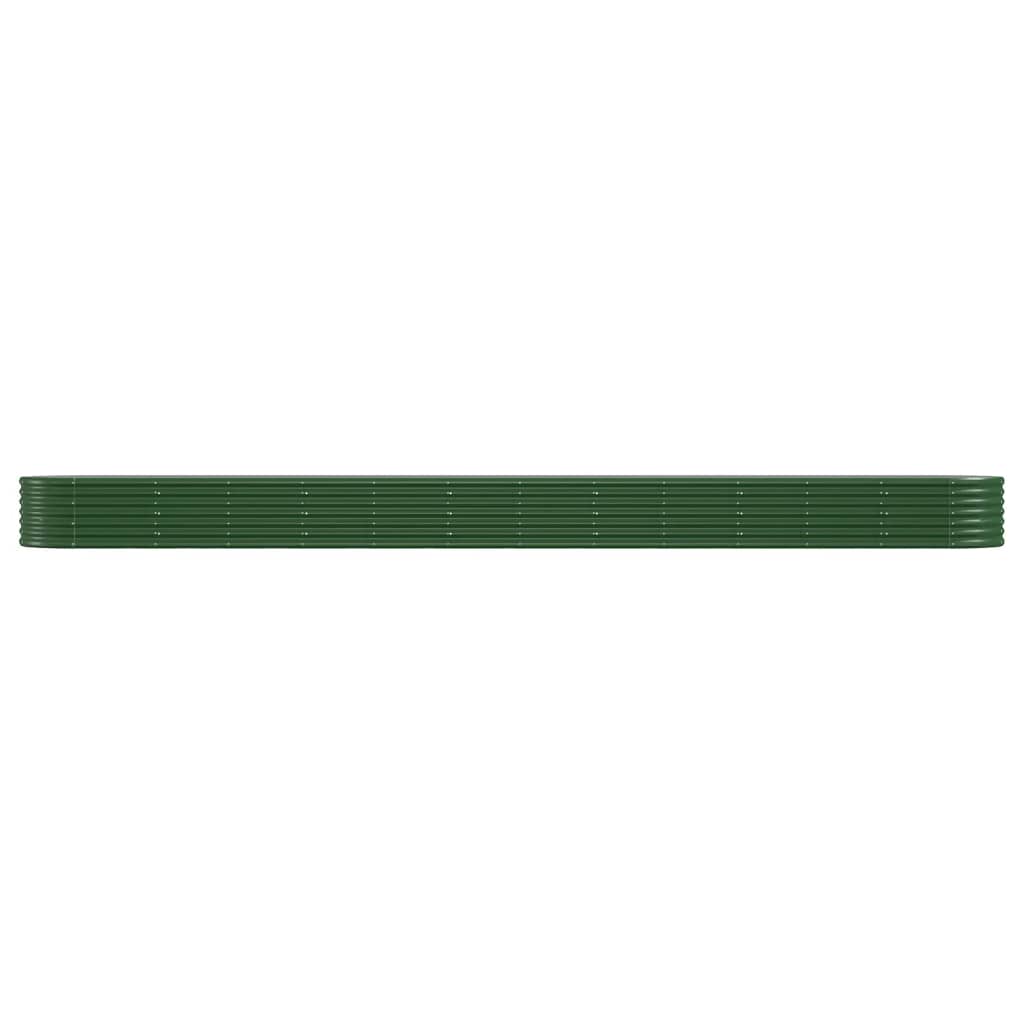 Canteiro elevado jardim 512x80x36 cm aço galvanizado verde