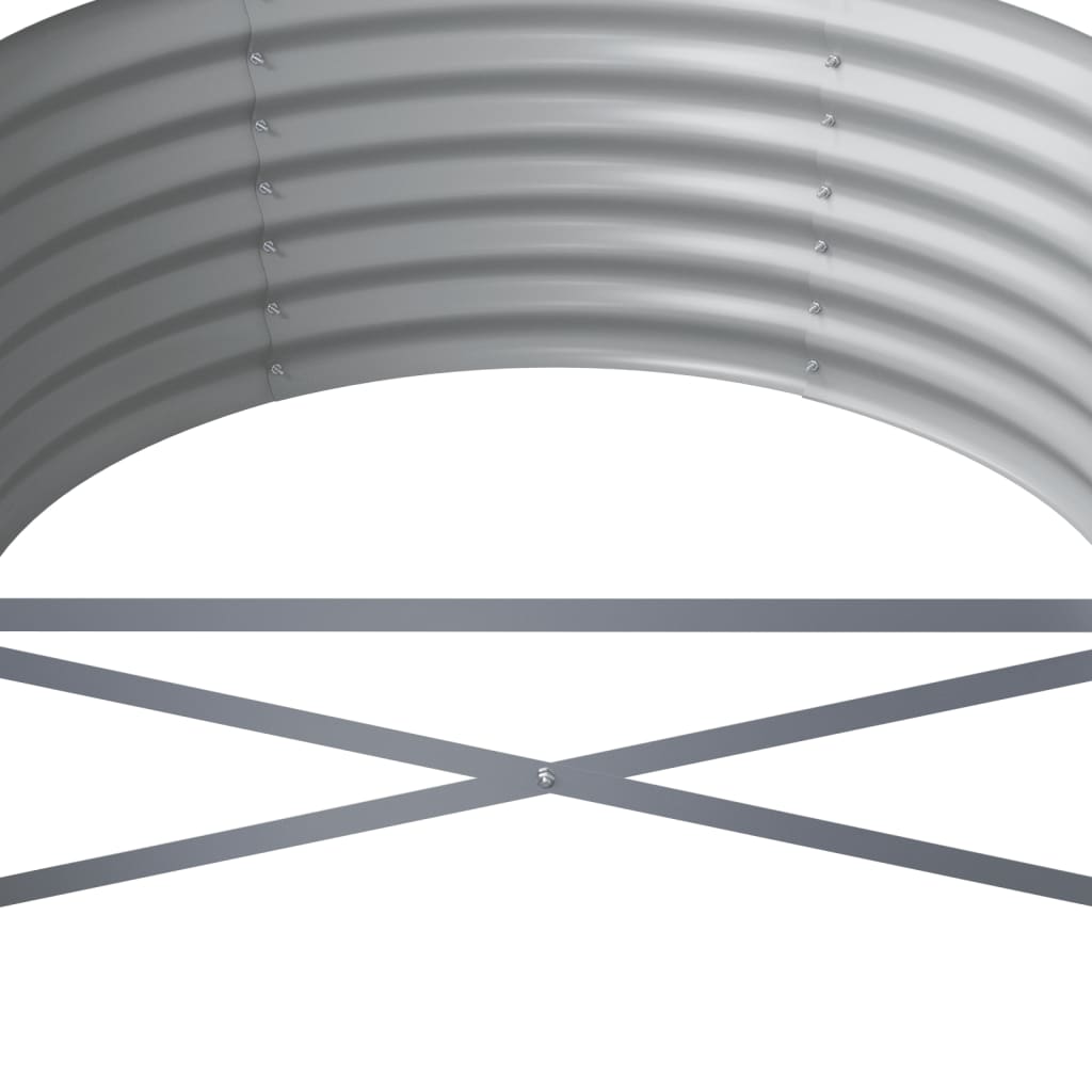 Canteiro elevado jardim 512x80x36cm aço galvanizado cinzento