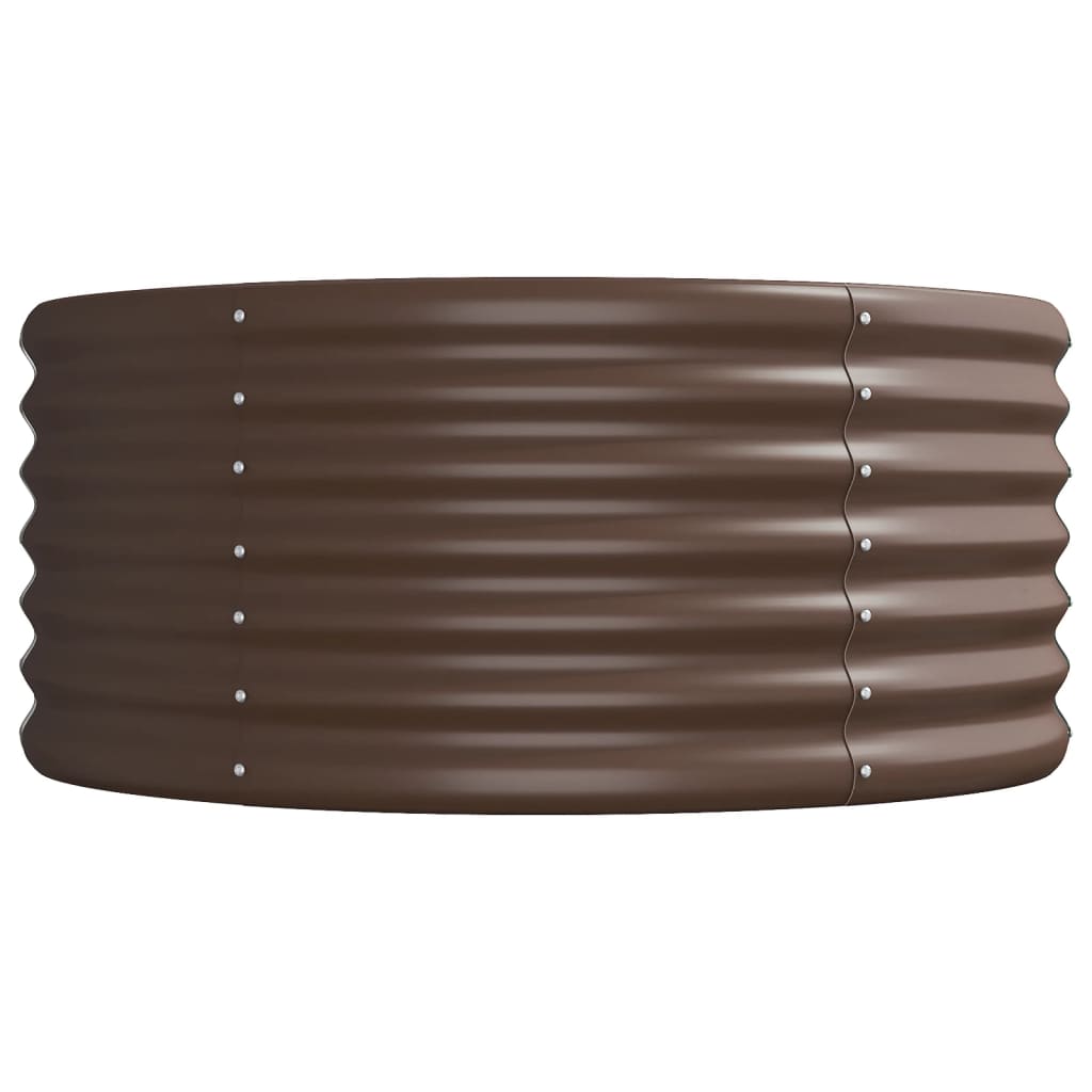 Canteiro elevado jardim 512x80x36cm aço galvanizado castanho