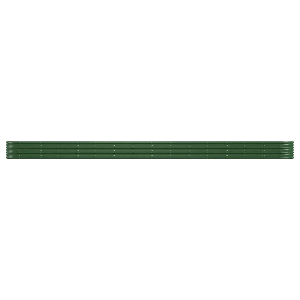 Canteiro elevado jardim 620x80x36 cm aço galvanizado verde
