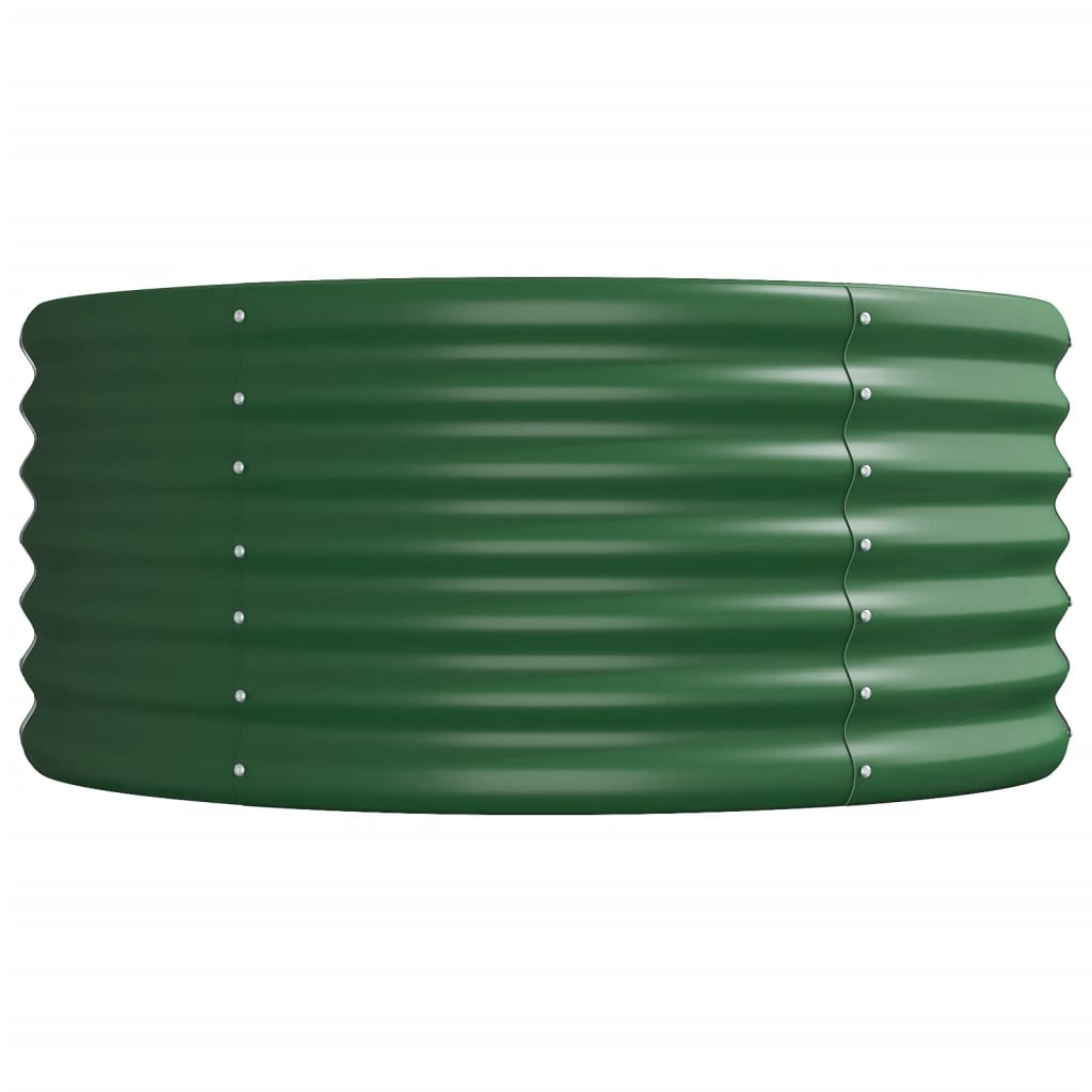 Canteiro elevado jardim 620x80x36 cm aço galvanizado verde