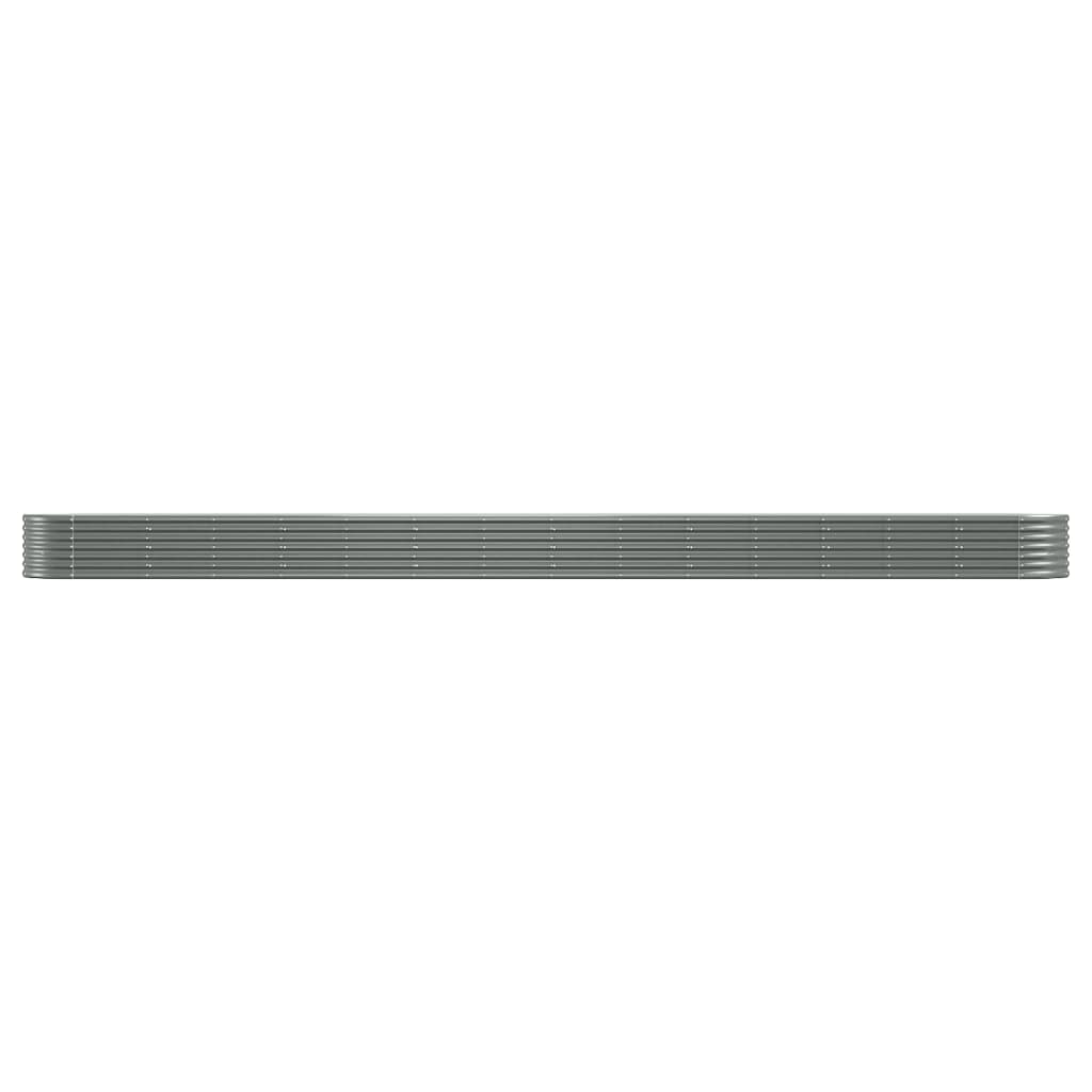 Canteiro elevado jardim 620x80x36cm aço galvanizado cinzento