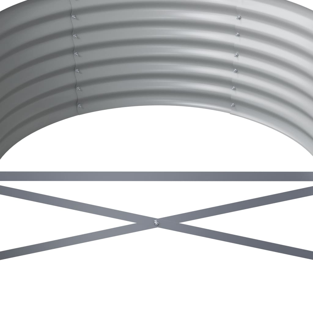 Canteiro elevado jardim 620x80x36cm aço galvanizado cinzento