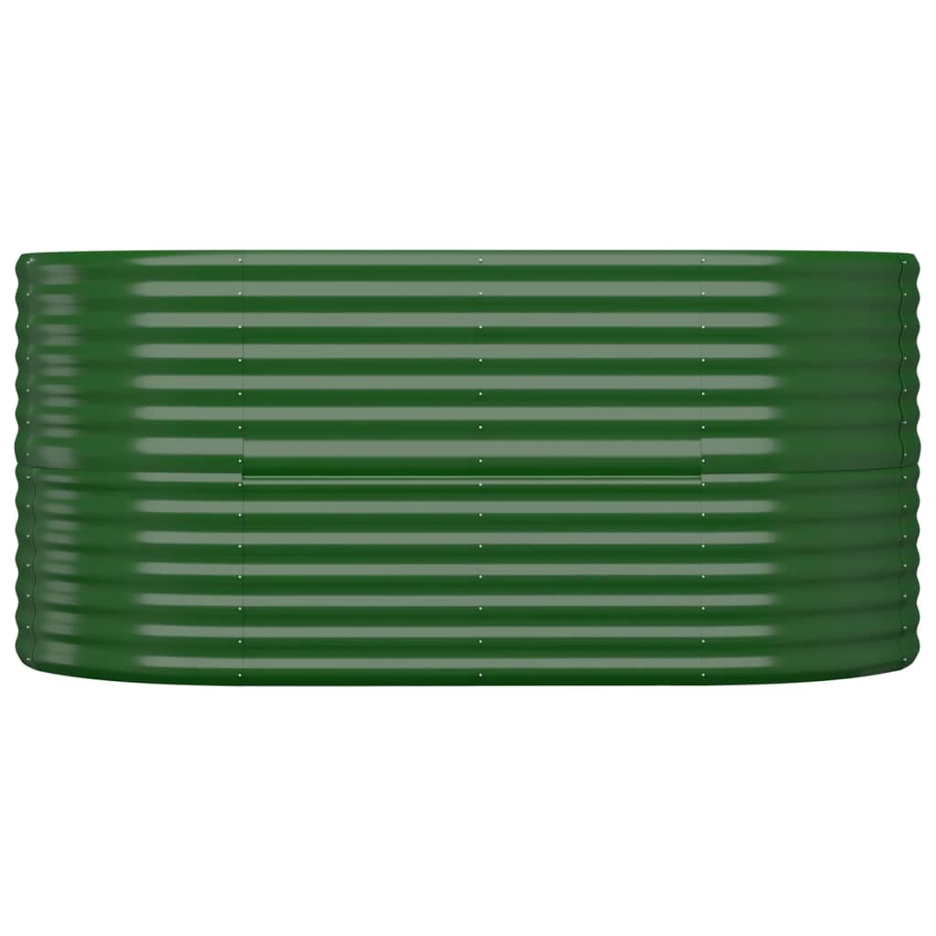 Canteiro elevado jardim 152x80x68 cm aço galvanizado verde